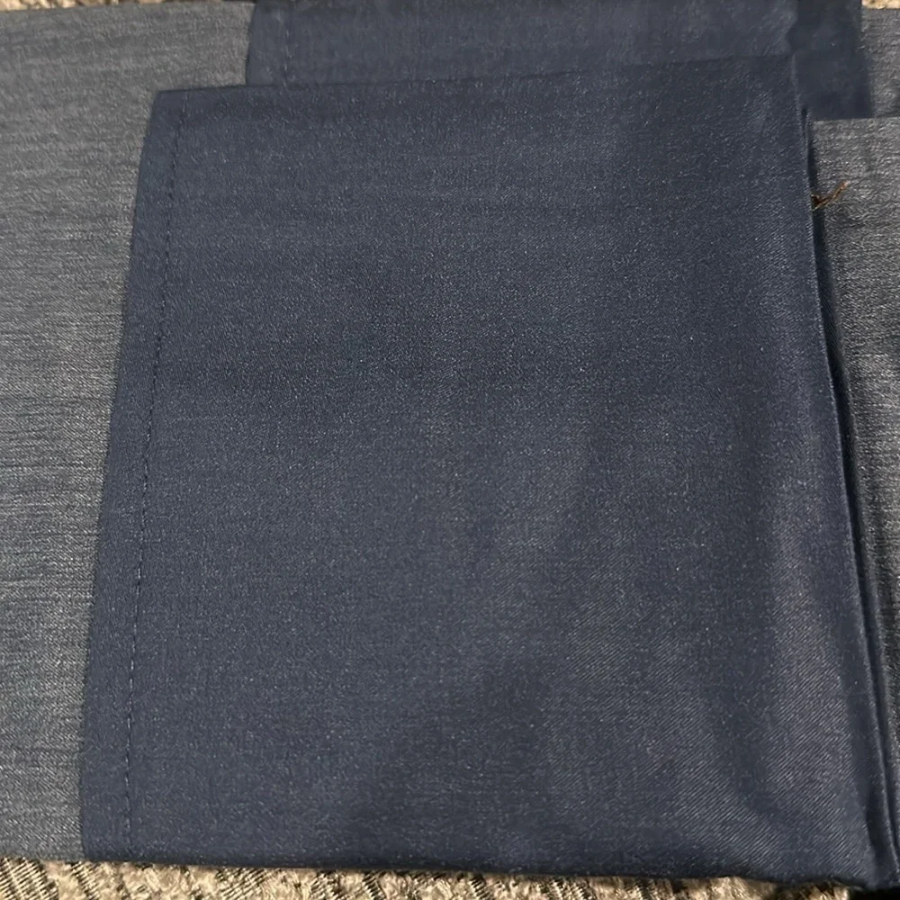 TRADITIONAL 2Pc KING PILLOWCASE block piping denim/navy